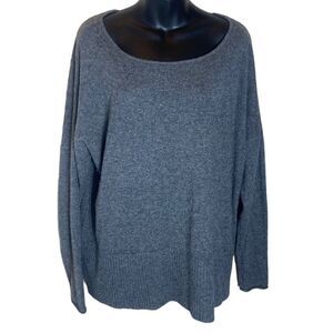 Diane von furstenberg 100% cashmere grey sweater large quiet luxury